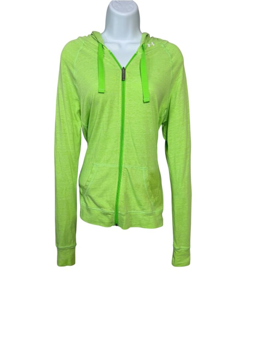 Under Armour Women’s M HeatGear Lime Green Full Zip Lightweight Hoodie